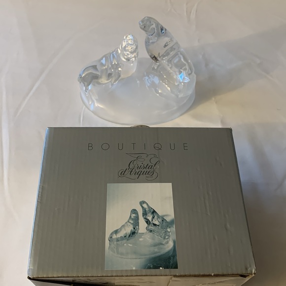 Cristal d’ Arques Sea Lion Family - Crystal Lead figurine - Picture 7 of 11